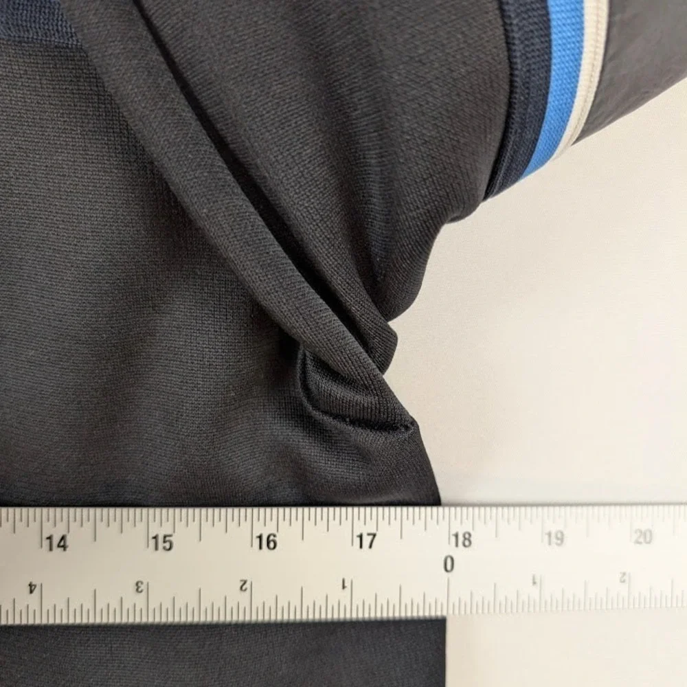 GAP Track Jacket Mens S Black Blue Stripe Vintage Fall‎ 2004 Full Zip Y2K Sporty